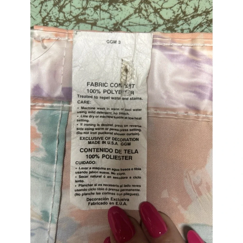 VTG Pastel Floral Shower Curtain 90s Y2K Grandmacore Cottagecore
